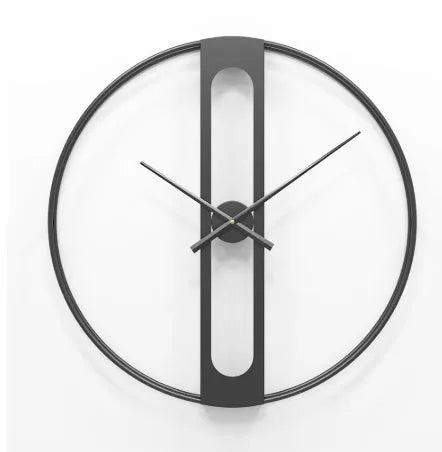Round metal wall clock with 50cm diameter in black or gold colour options
