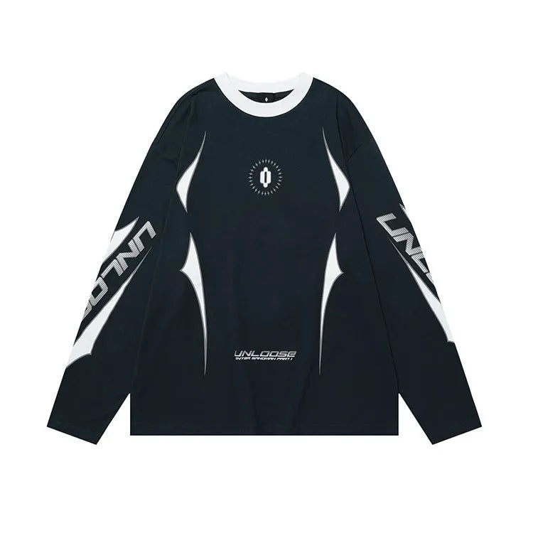 Cotton drop shoulder pullover sweatshirt with letter pattern print in grey khaki colour