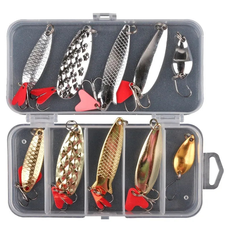 Pineapple lure metal sequins in gold and silver colours for fishing tackle boxes