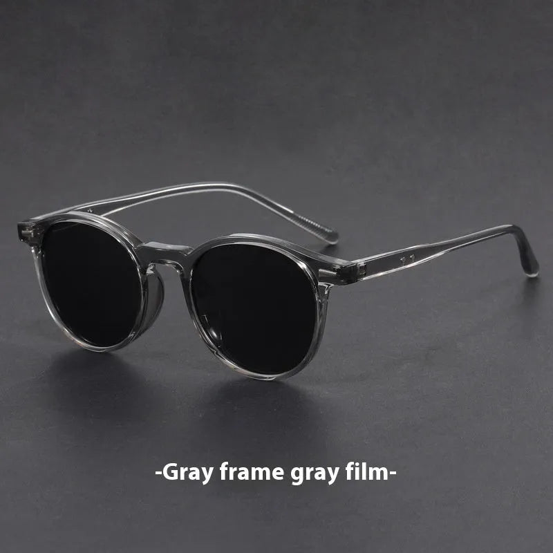 Ultra-light round frame UV protection retro sunglasses with oval design in multiple colours