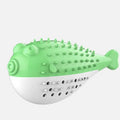 Silicone fish-shaped cat chew toy and teaser in blue, green, pink, or yellow colours measuring 12.2cm