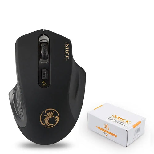 2.4G wireless mouse with ergonomic shape and USB receiver, available in four colours