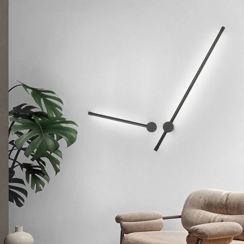 Nordic LED line wall lamp with iron shade, 50x7.5cm, offering 300-600mm size options