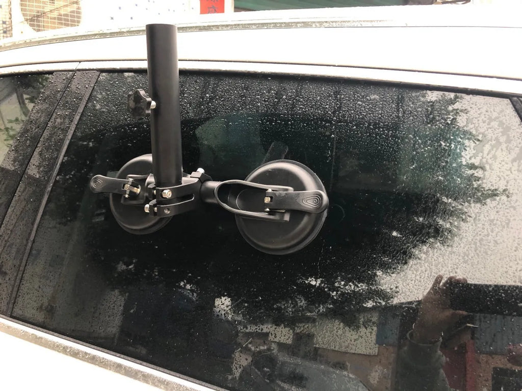 Black off-road car sucker base with round suction cup for vehicle flag mounting