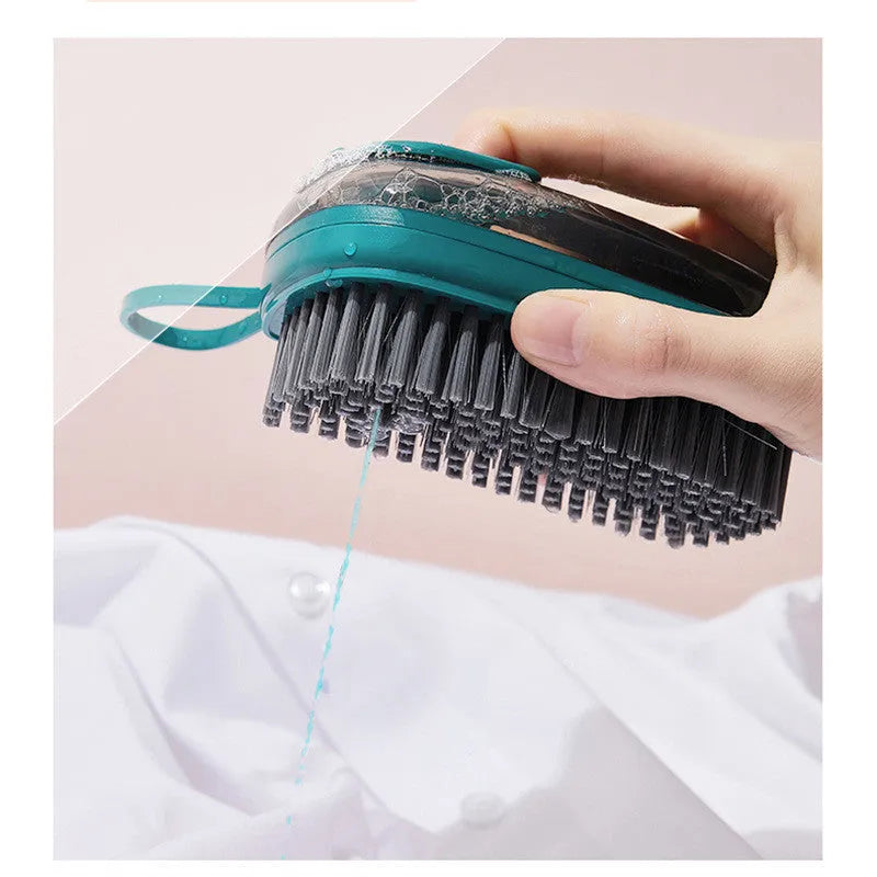 Multifunctional automatic liquid cleaning brush with ergonomic grip, 12.5cm ABS, available in blue, green, and red