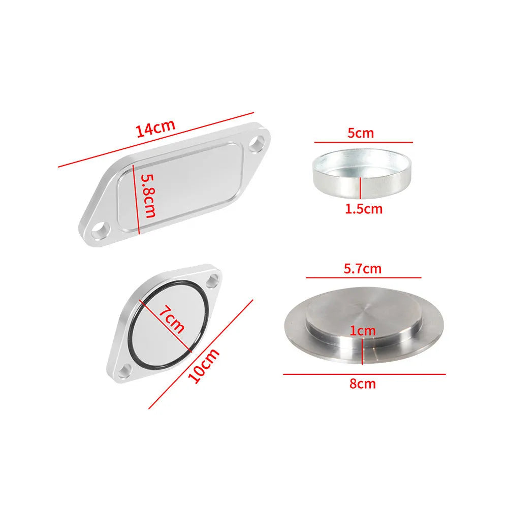 Silver aluminium alloy automotive valve cover for EGR cooler system replacement.