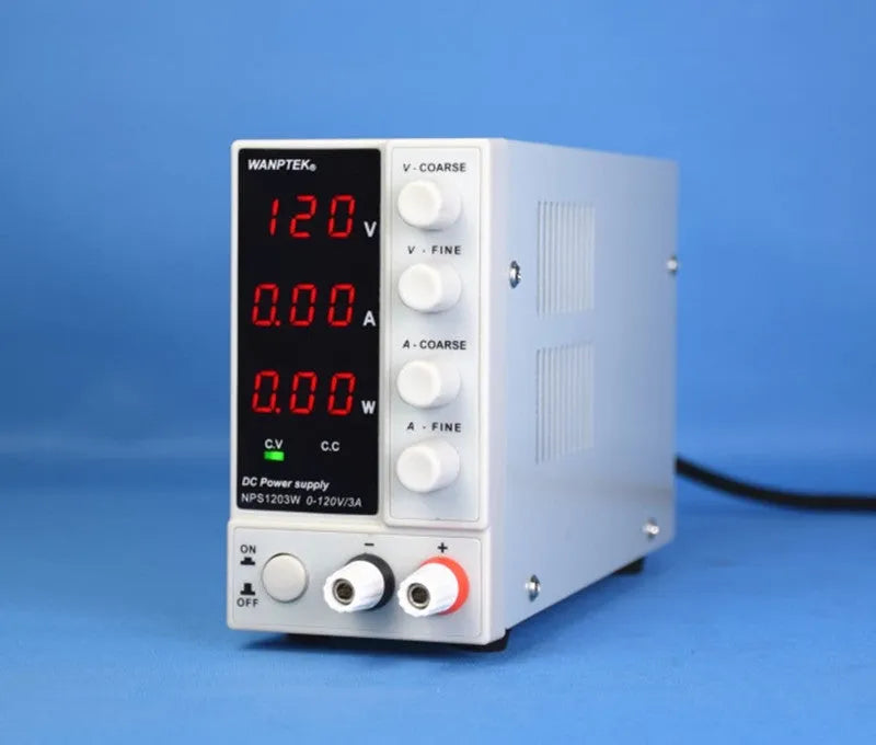 White adjustable DC power supply unit for mobile phone and notebook computer repair with voltage display