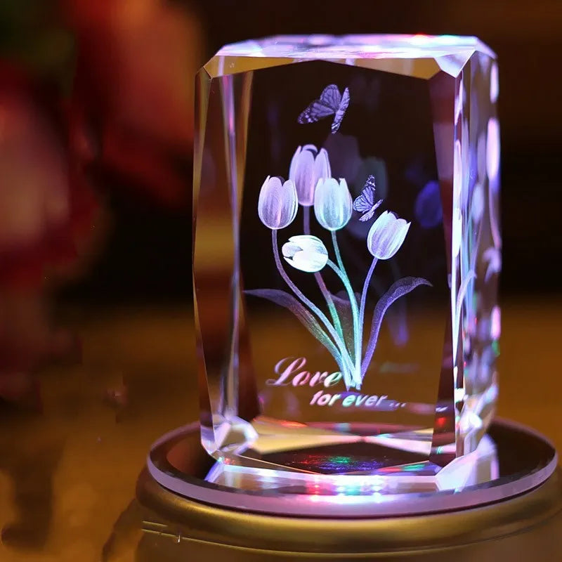 Small colourful crystal light Bluetooth speaker MP4 player in gift box