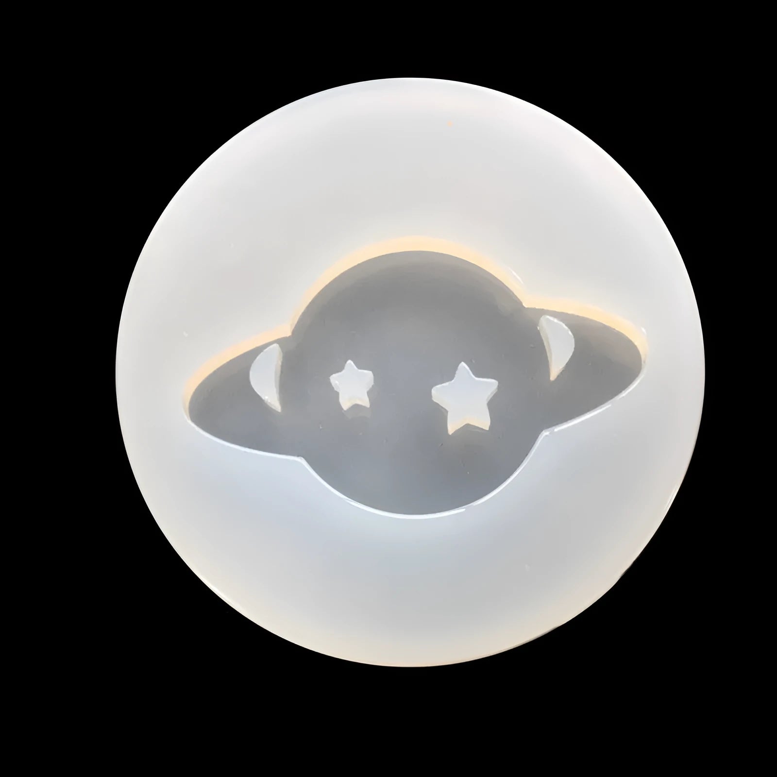 Full mirror planet DIY epoxy mould made of silicone, size 6.5 by 0.9 cm, for resin casting