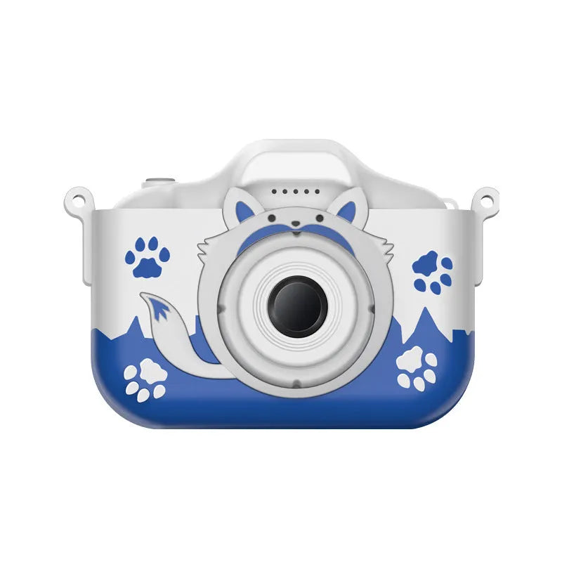 Children's HD digital camera in orange or blue with photo sticker and game functions