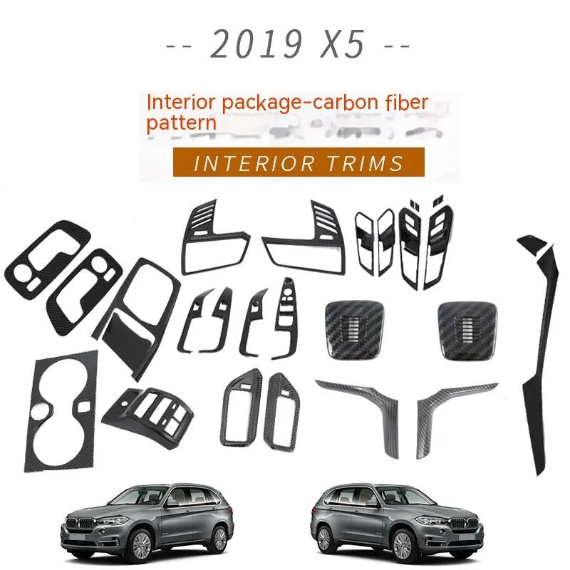 Black ABS plastic cup holder trim for 2019 BMW X5 centre console interior decoration