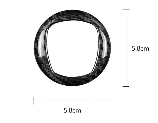 Real dry carbon fibre car steering wheel decorative frame sticker in black and red colour options