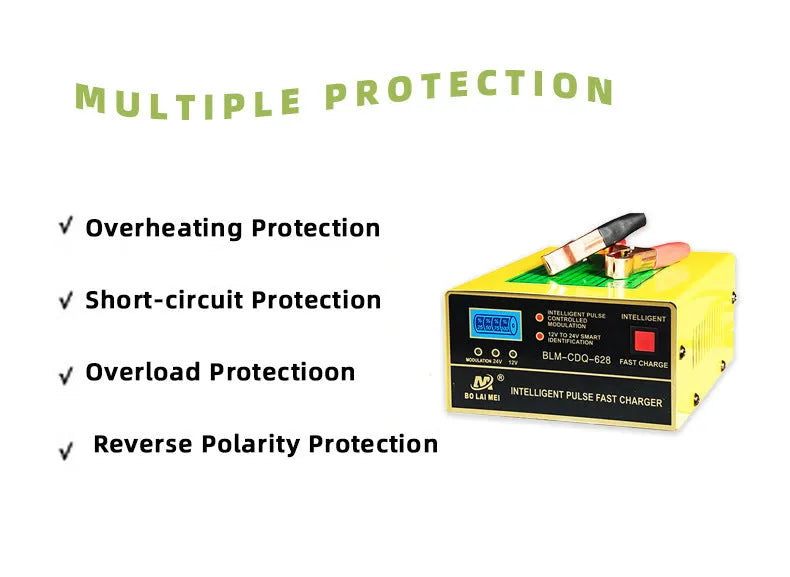 BT-168 automobile battery charger 12V24V for lead acid batteries with American standard plug