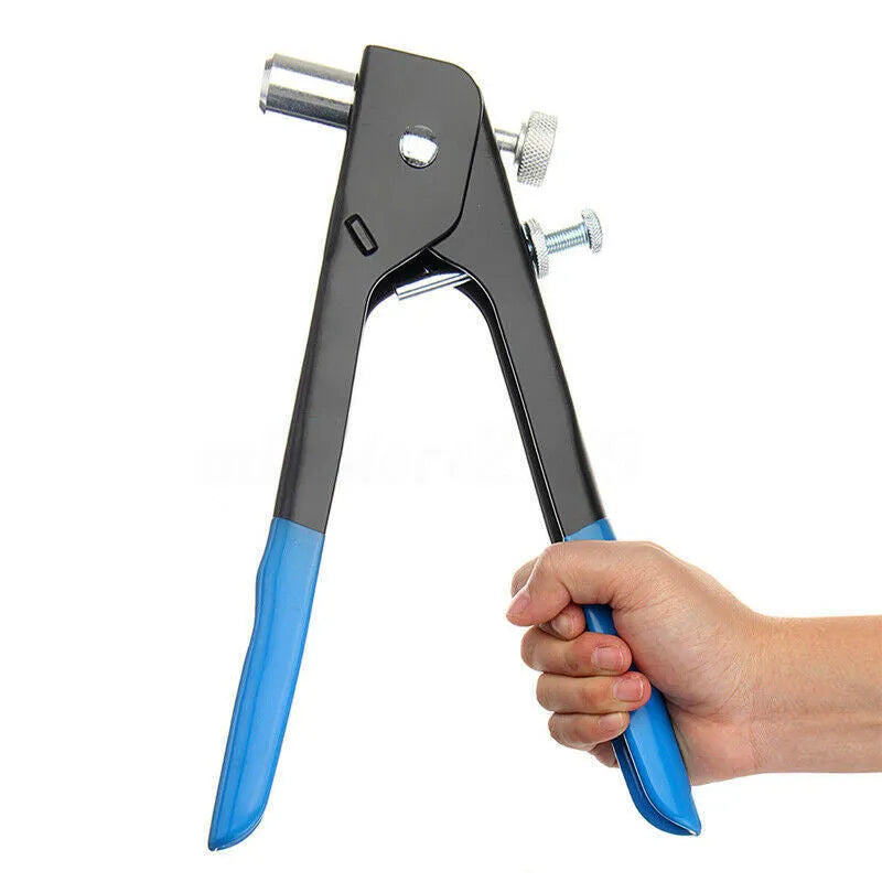 Manual riveter nut set tool with alloy steel construction in workshop setting