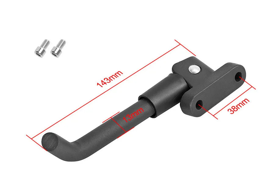 Aluminium alloy electric scooter foot brace in black, white, and gray with hex wrench and screws