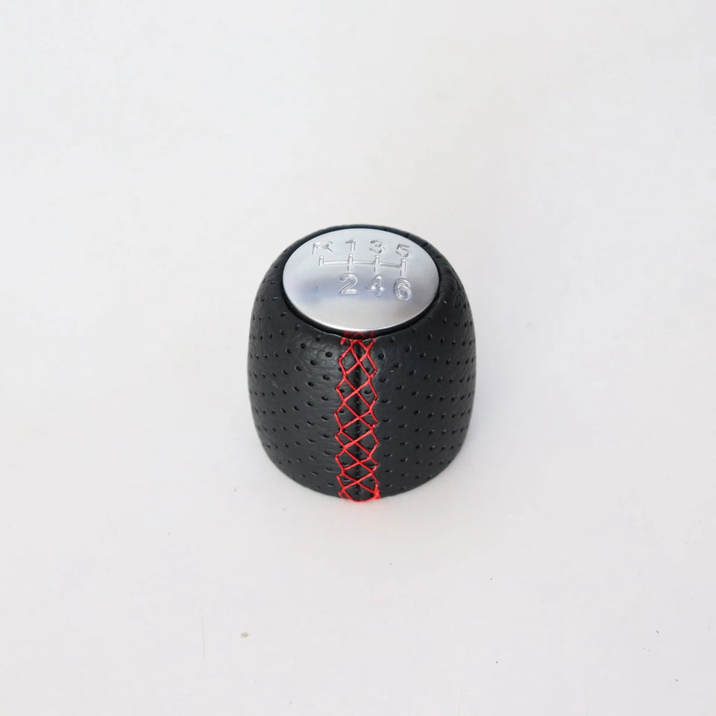 Sewn wrapped perforated style shift handball gear for Alpha vehicle PU material black line