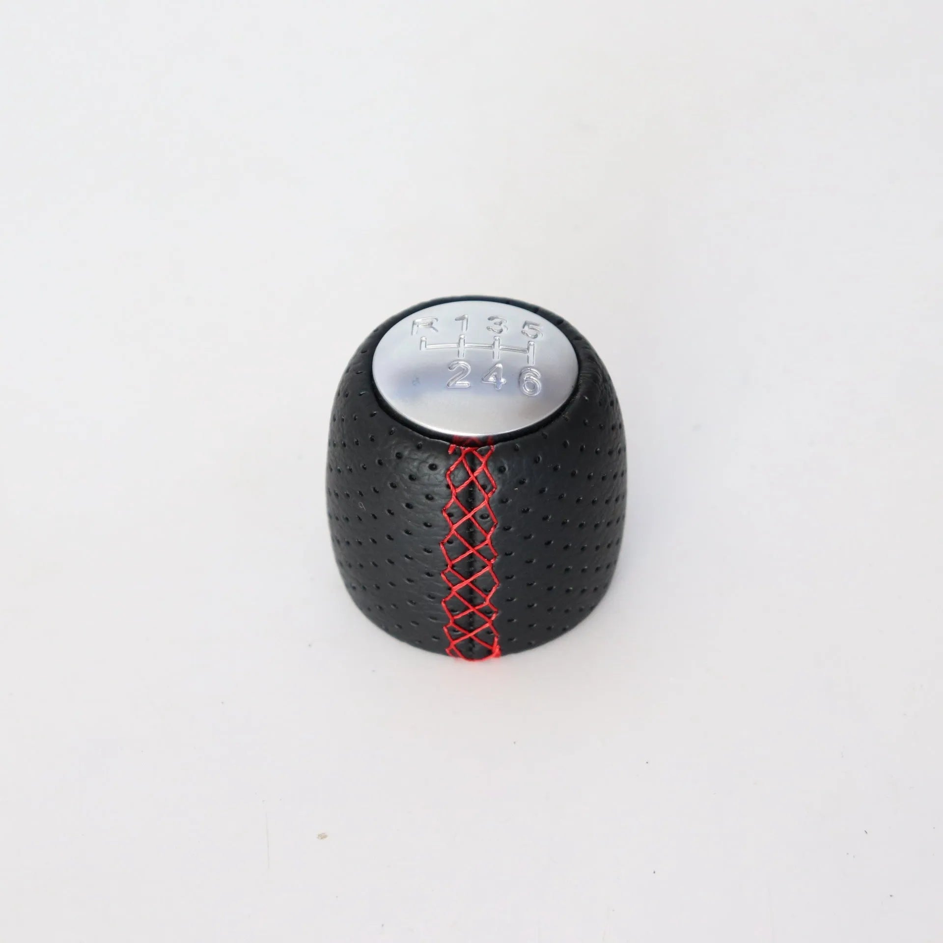 Sewn wrapped perforated style shift handball gear for Alpha vehicle PU material black line