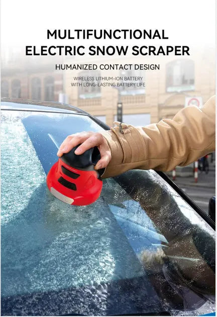 Electric ice scraper car waxing polisher snow shovel plastic 118x135x124mm blue red three-in-one car maintenance tool