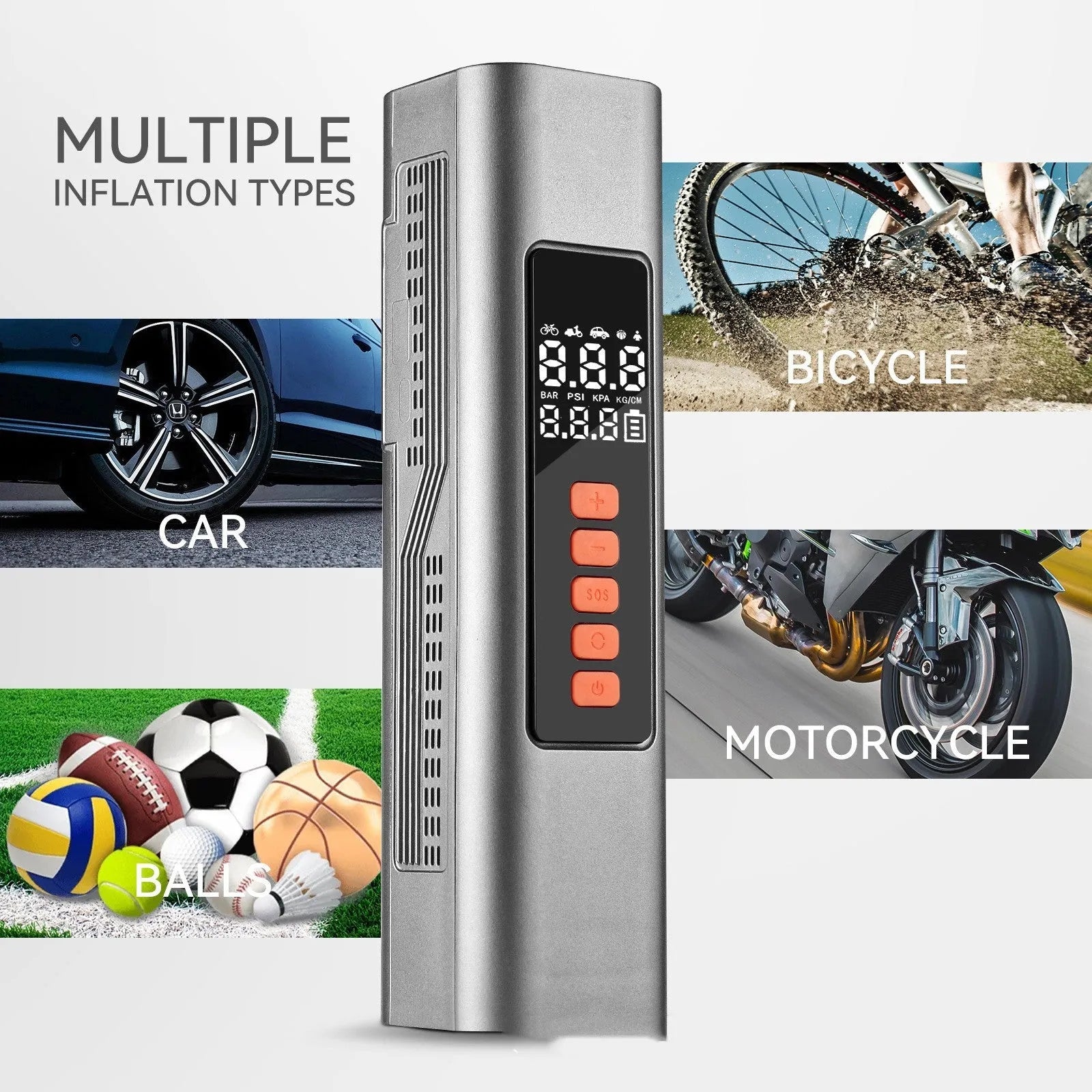 Wireless car aerator electric intelligent number tire inflation pump with Type-C charging