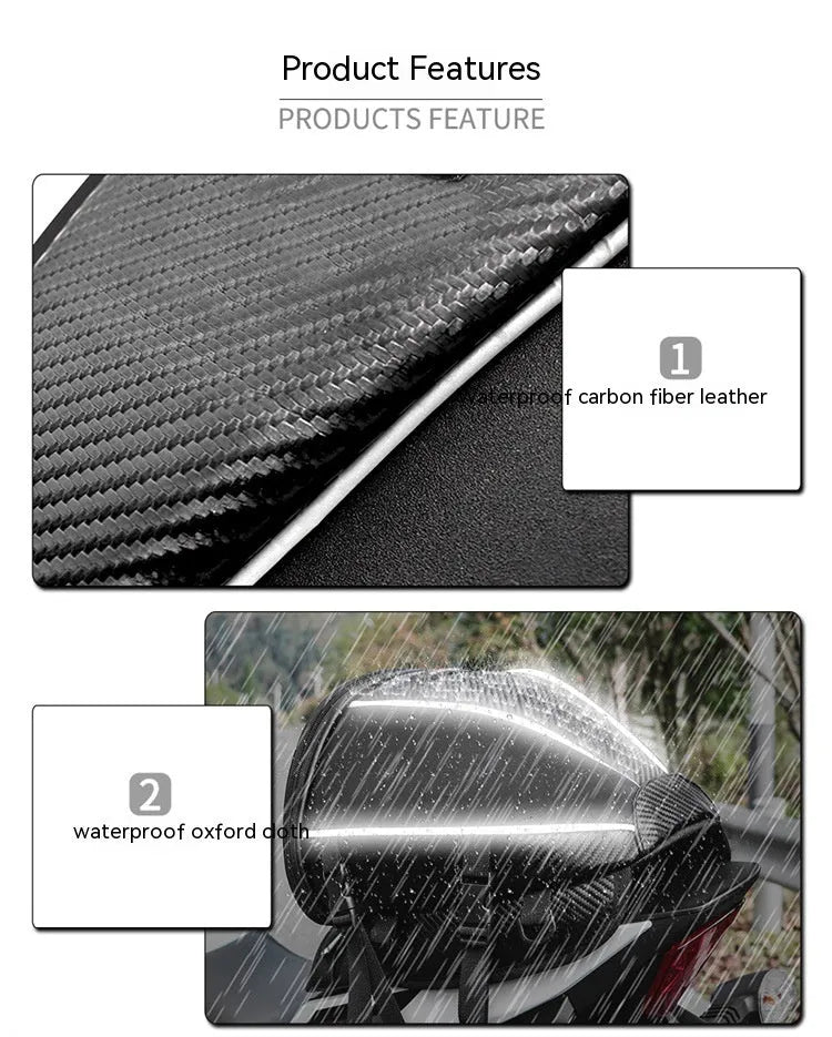 Black motorcycle fuel tank bag with reflective stripe, 15-litre capacity, mounted on a motorcycle seat
