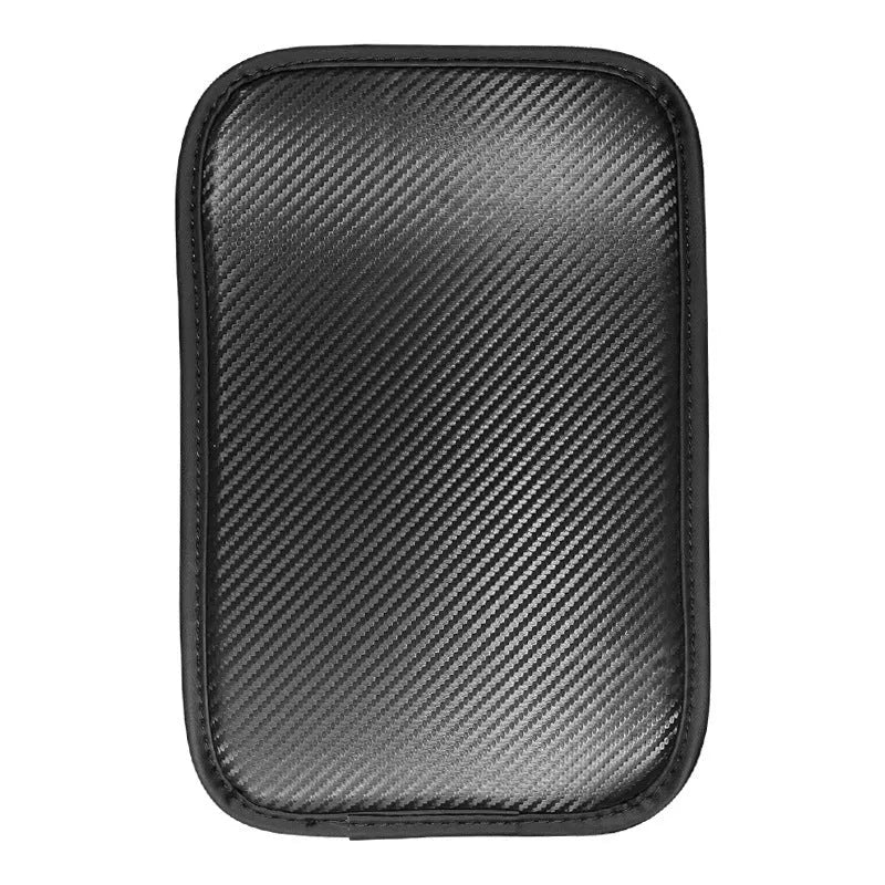 Leather car armrest box mat 29x19cm universal fit cushion pad in black colour option