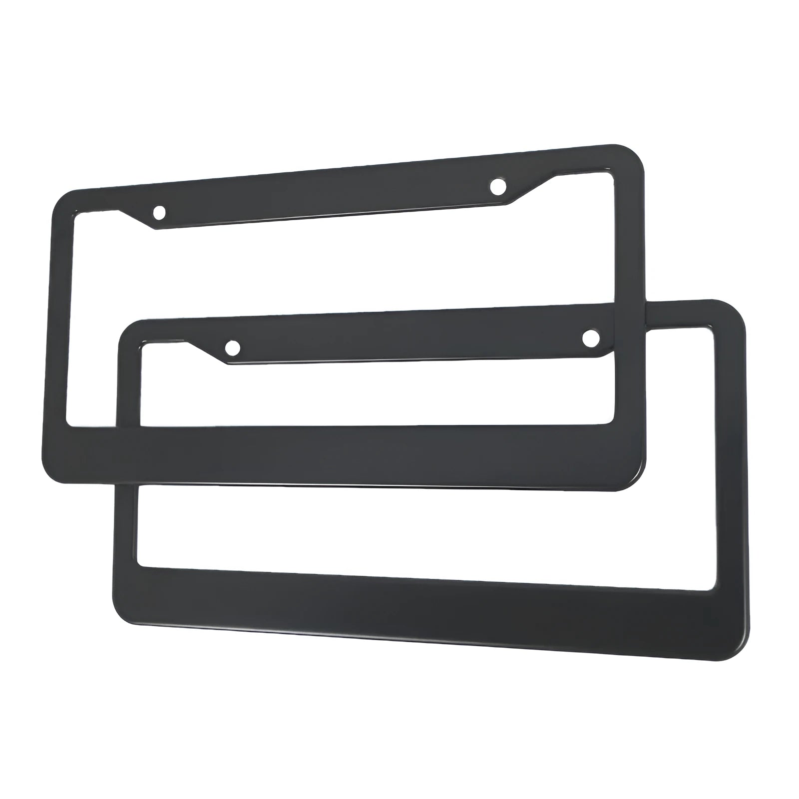 Black aluminium alloy license plate frame with round holes for American standard car plate