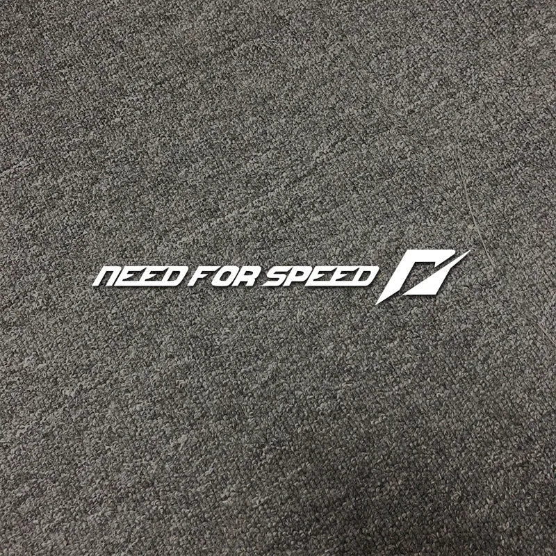 Need For Speed car sticker in reflective silver 90cm length on windshield