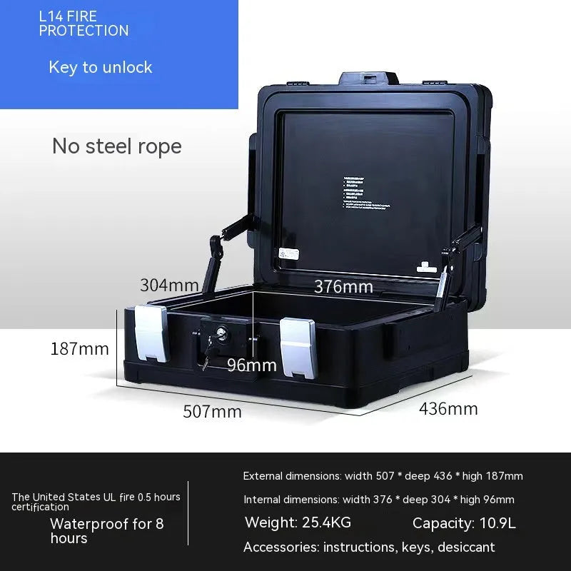 L12 Mechanical 6500G portable steel safe box with combination lock dial.