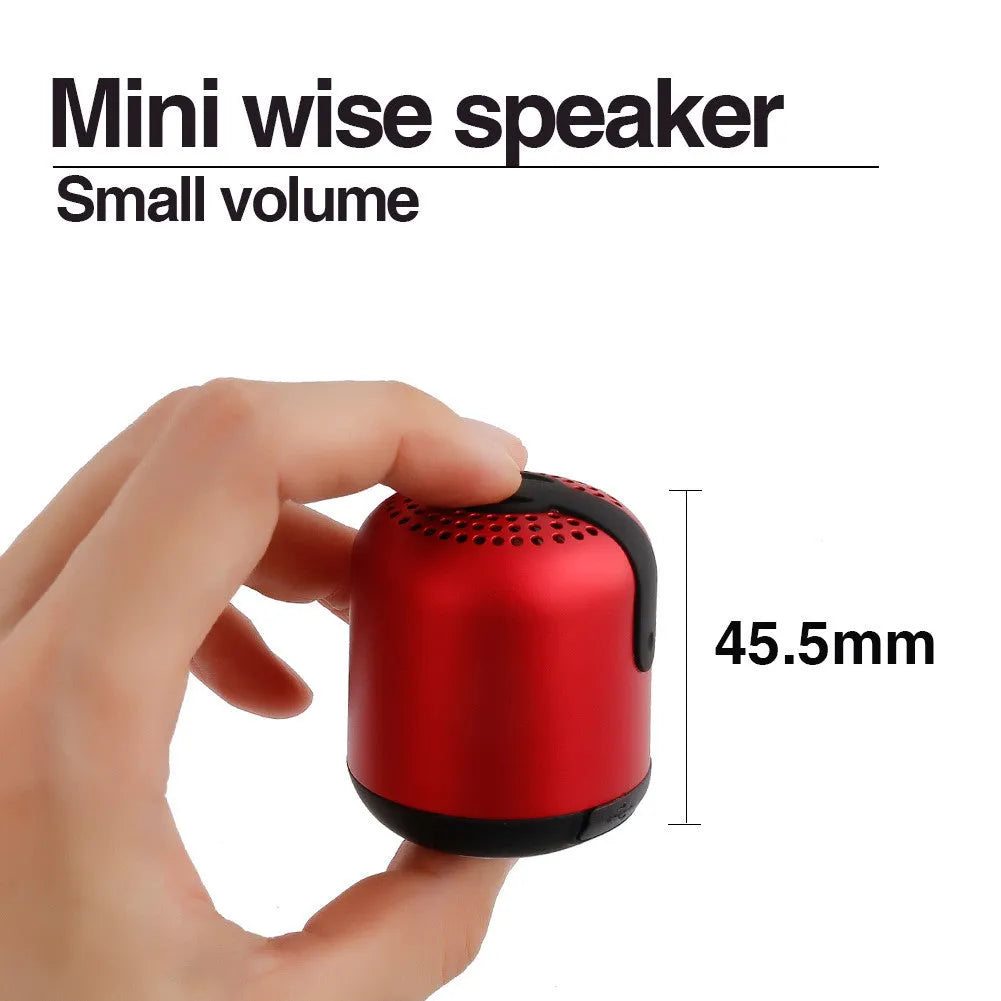 Hieha XQ11 cylindrical portable Bluetooth speaker in black, gold, pink, red, or silver colour.