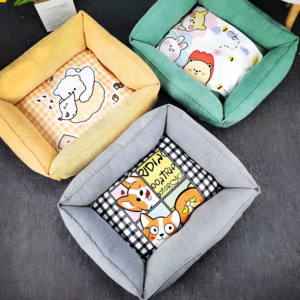 Fine velvet pet nest in Chinese red colour, 60x50cm size, for dogs and cats