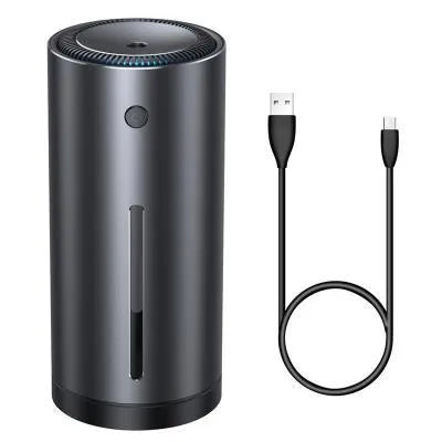 Black aluminium alloy car diffuser humidifier with air purification for vehicle and home use