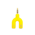 3.5mm audio splitter adapter in multiple colours with gold-plated connections for phones and laptops