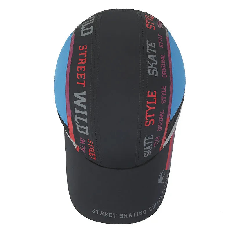 Summer quick-drying men's baseball cap with printed stitching, adjustable fit, in dark blue colour