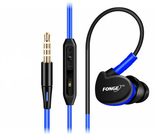Ear-hook wired headset with microphone and 3.5mm plug, available in multiple colours