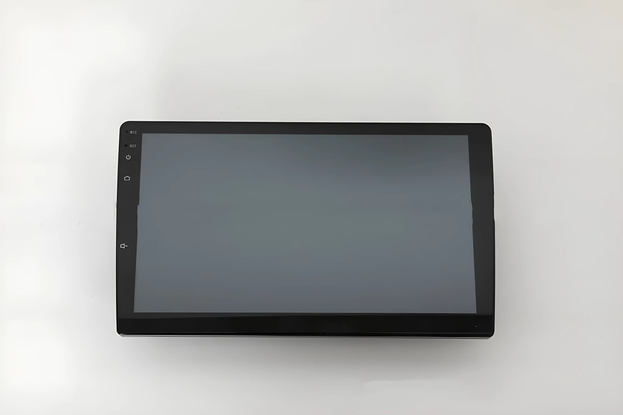 10.1 inch Android car stereo double din head unit with touch screen display and trapezoid panel design