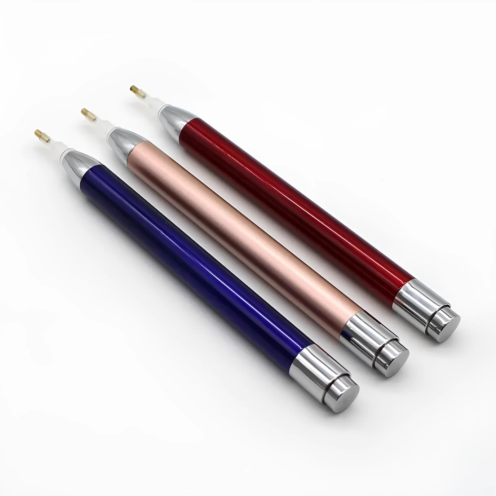 Luminous single-head diamond painting drill pen in gold with aluminium alloy body