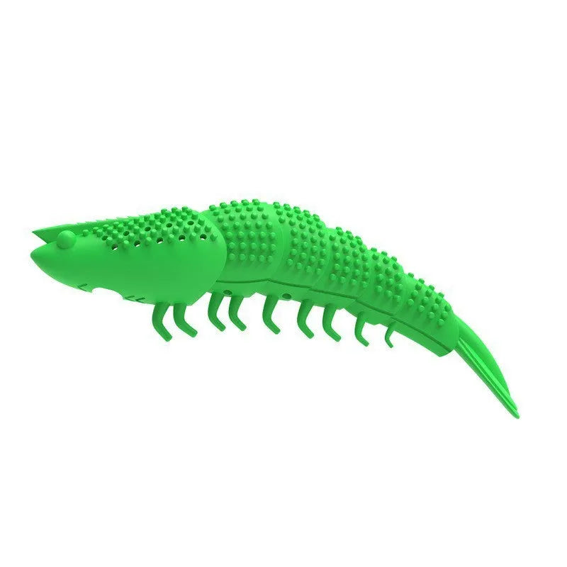 Blue hard rubber cat chew toy with a textured surface for teeth cleaning and interactive play.