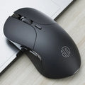 Wireless voice mouse in black with six buttons and compact 123mm body
