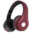 Metallic Bluetooth headset V5.0 in black, red, blue, gold with FM card and voice control
