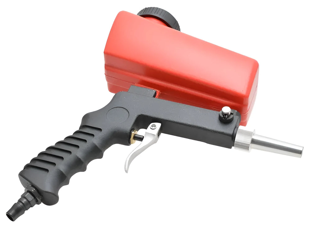 Blue portable pneumatic sandblasting gun with gravity feed pot and 6.5mm nozzle