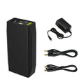 12V lithium iron phosphate battery LF4100 measuring 168x89.2x43mm with 76.8Wh capacity