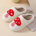 Plush home slippers with non-slip PVC sole in big love colour design for adult female sizes