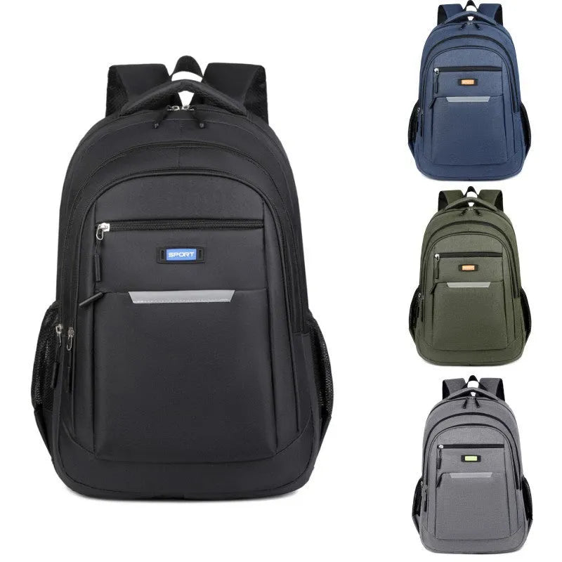 New casual men's backpack in Oxford cloth, breathable design, gray colour, front view