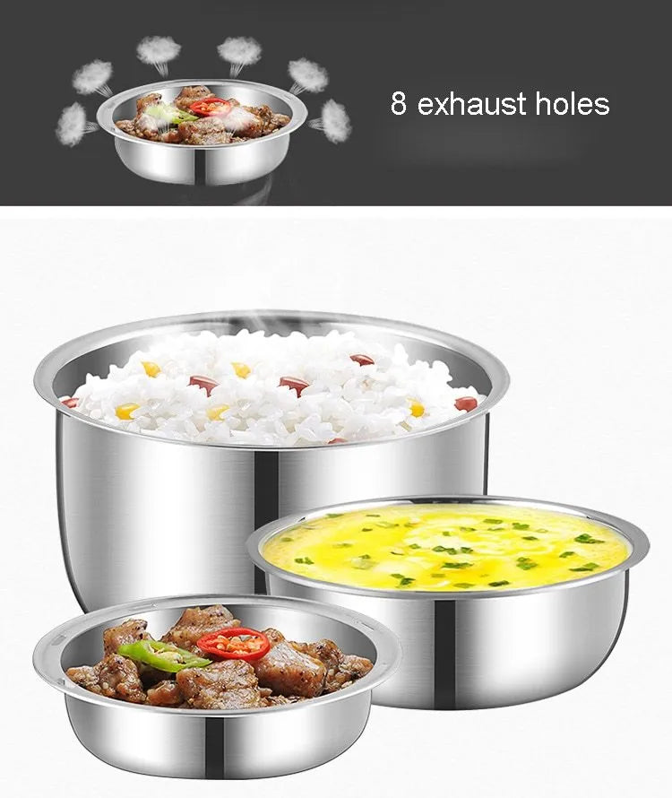 Black electric heating lunch box with USB power connector and stacking container design