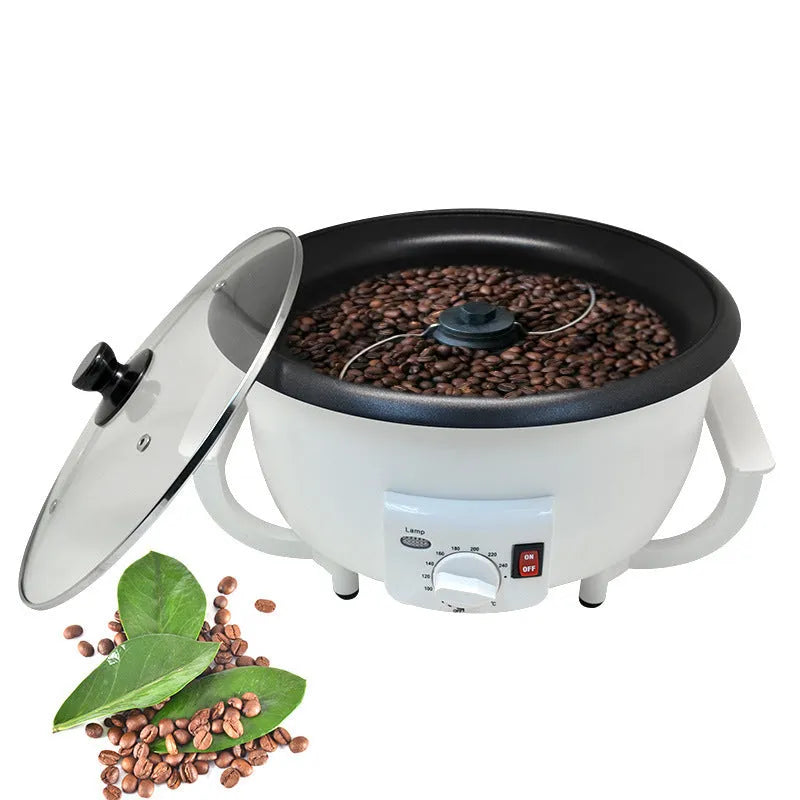 White coffee bean roasting machine with 750g capacity and 225mm pot diameter