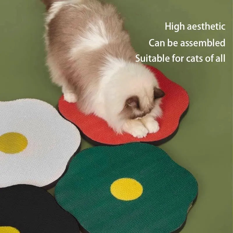 Grey wall mounted cat scratching board made of corrugated cardboard with traceless adhesive