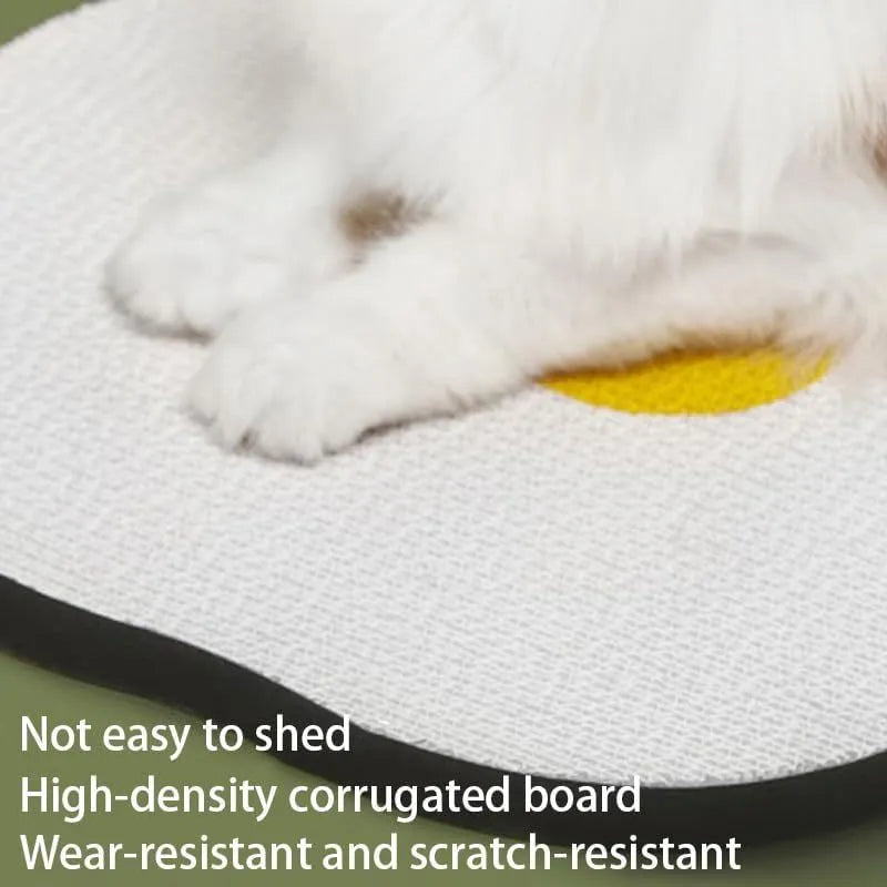 Grey wall mounted cat scratching board made of corrugated cardboard with traceless adhesive