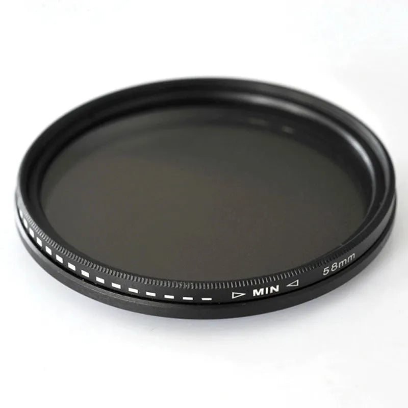 Adjustable multi-diameter camera neutral density filter with ND2 ND4 ND8 ND400 gradings