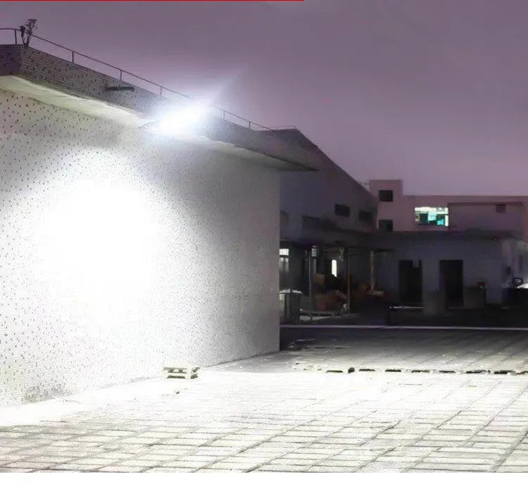 Black solar powered outdoor light with motion sensor and IP65 waterproof rating