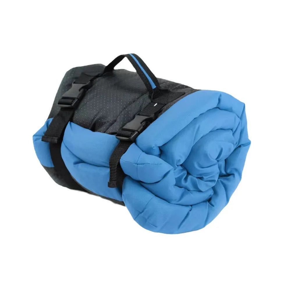 Foldable outdoor dog bed in blue colour, 1200D Oxford material, PU waterproof, non-slip bottom, 90x60cm
